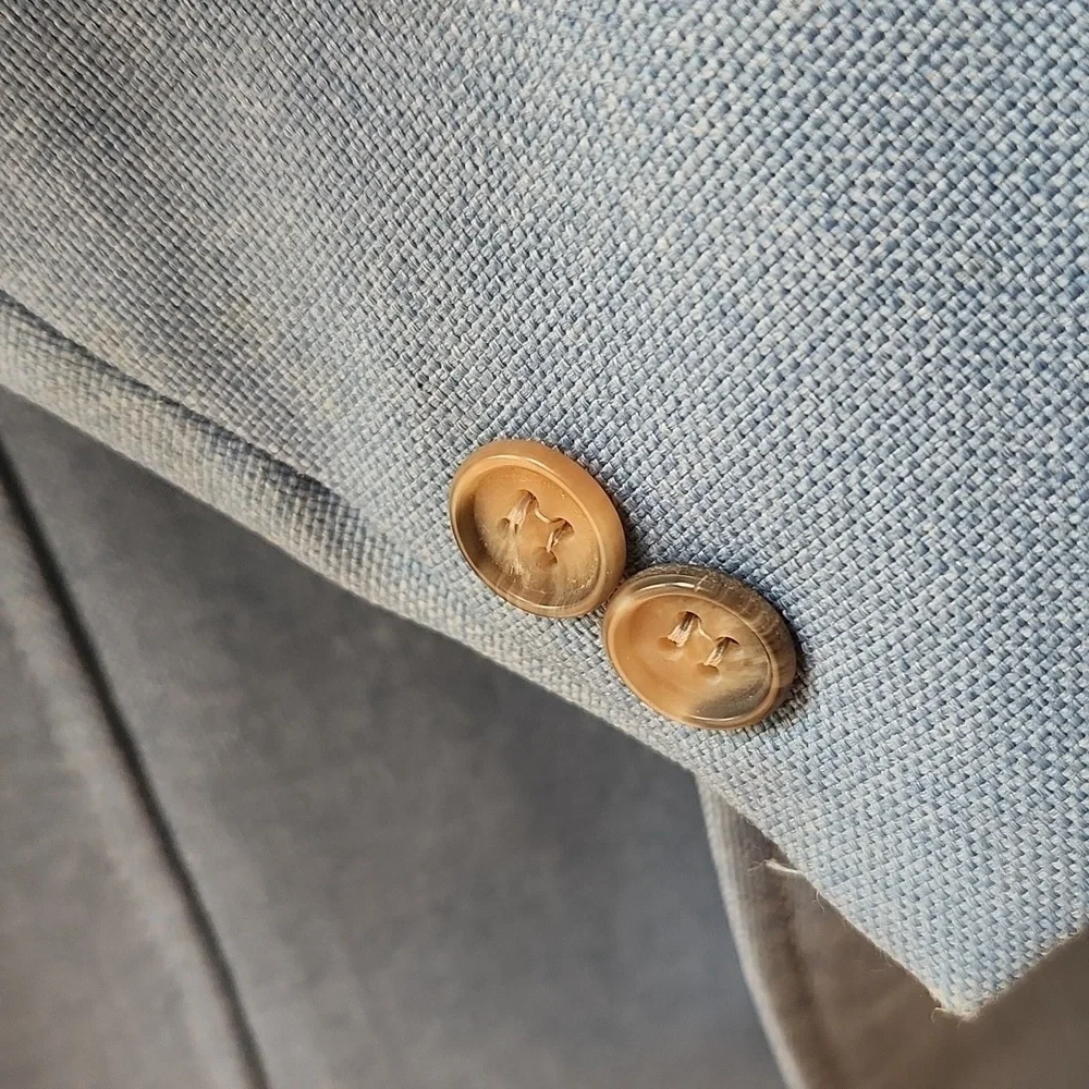 Levi's Panatela Linen Look Jacket Blue 70s Baby Blue